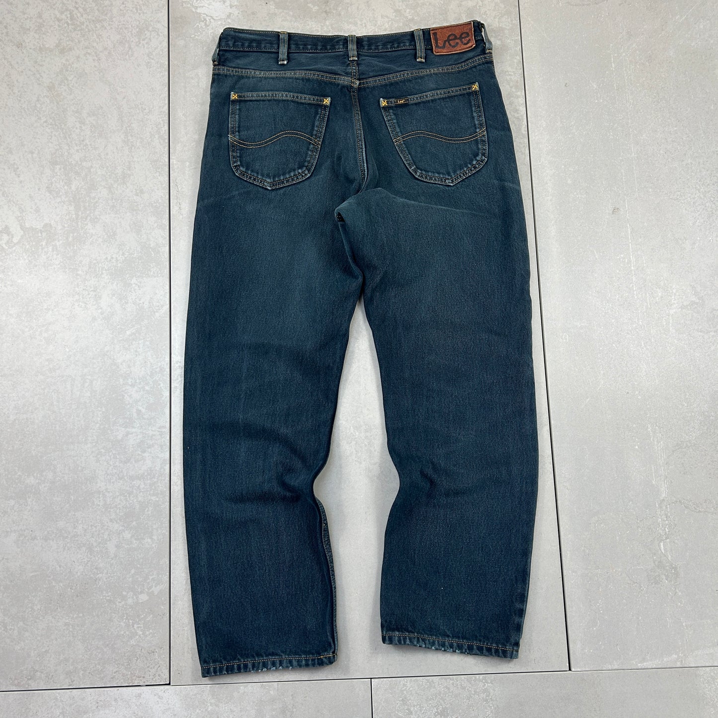 Vintage Lee Straight Dark Blue Denim Jeans - 36