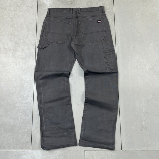Vintage Dickies Workwear Carpenter Baggy Grey Trousers - 33