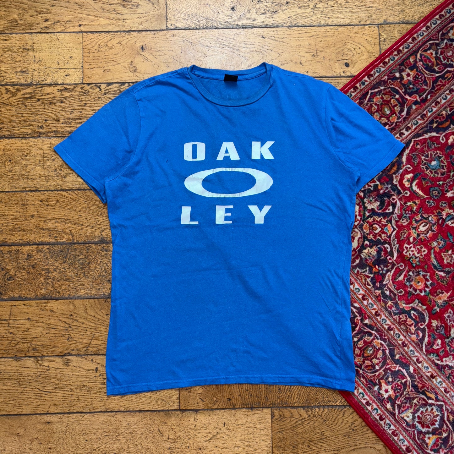 Vintage Oakley Blue Graphic T-Shirt - L