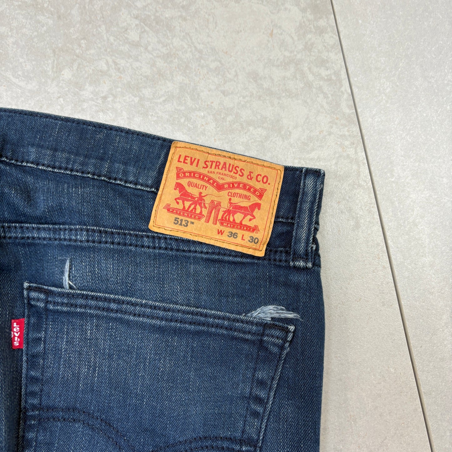 Vintage Levis 513 Straight Blue Denim Jeans - 36