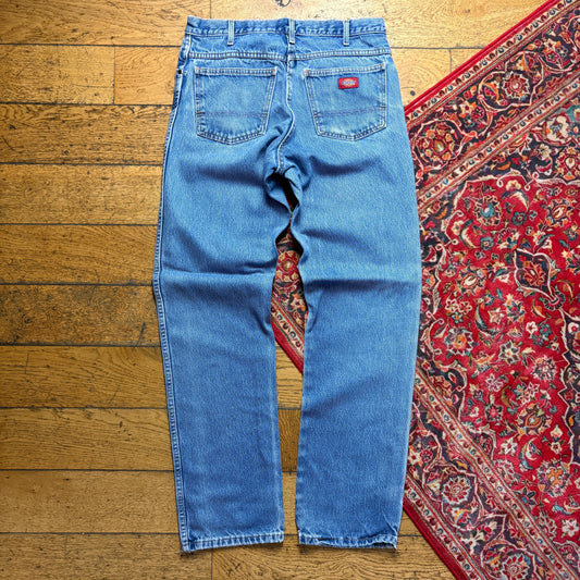 Vintage Dickies Workwear Carpenter Straight Blue Jeans - 33L