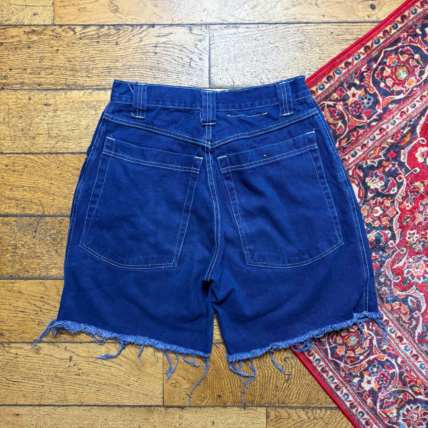 Vintage Blue Baggy Denim Shorts - 28