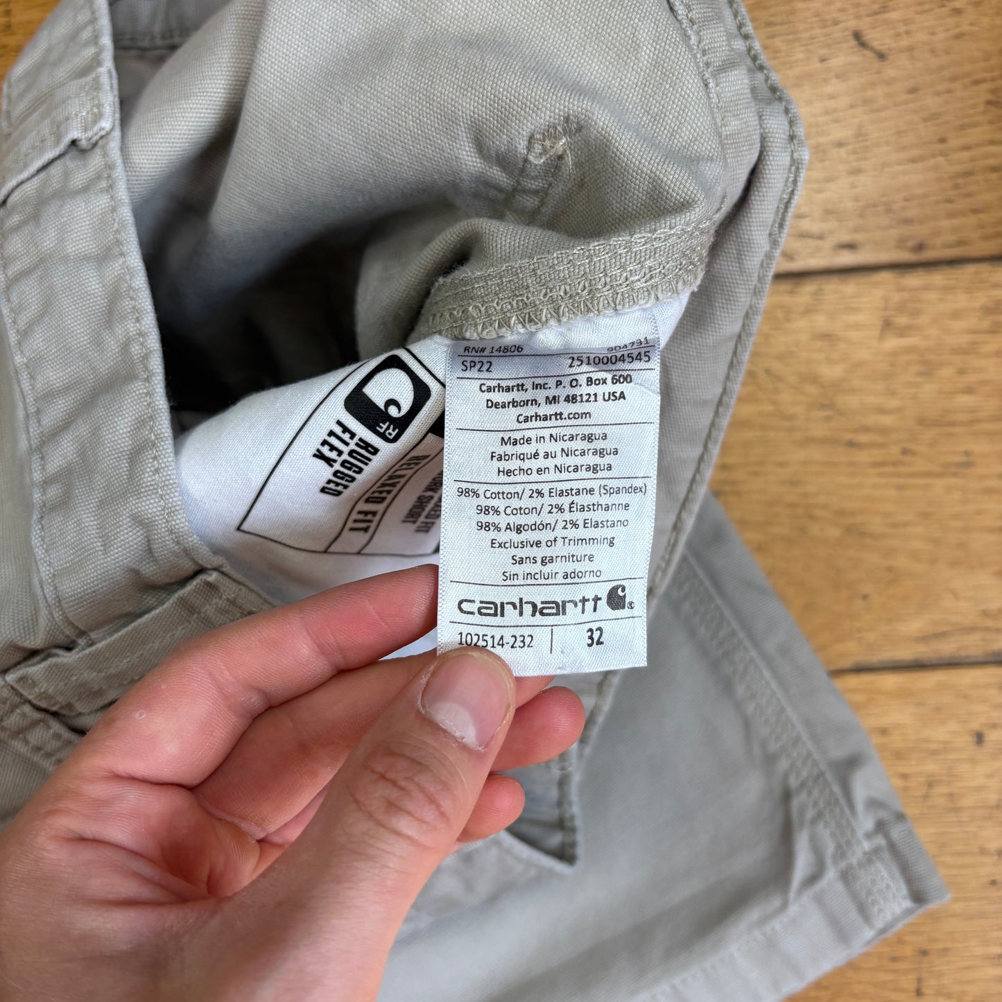 Vintage Carhartt Cream Workwear Baggy Carpenter Shorts - 32