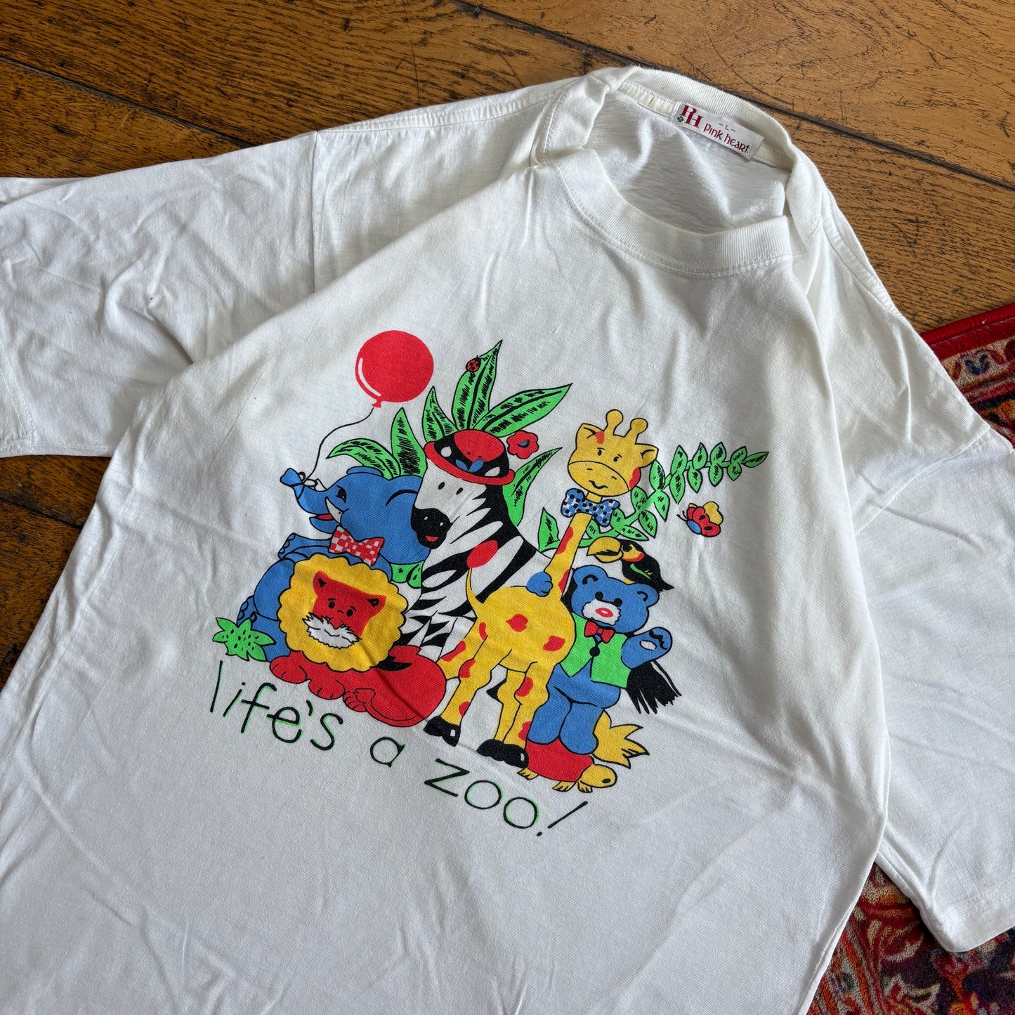 Vintage 90s Lifes a Zoo White Single Stitch Graphic T-Shirt - XS