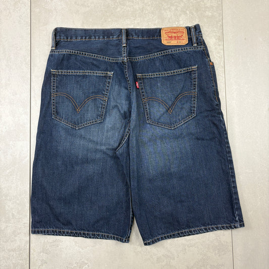 Vintage Levis 569 Blue Baggy Denim Shorts - 36