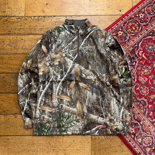 Vintage Realtree Camo Green Womens Zip Sweatshirt - L