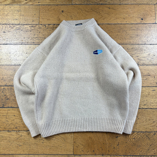 Vintage Oneill Surfwear Cream Knit Embroidered Sweatshirt - M