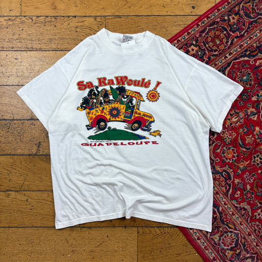 Vintage 2001 Carribean White Graphic T-Shirt - L