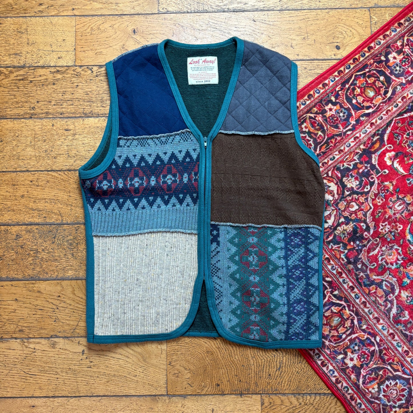Vintage 90s Blue Knit Gilet Vest - M