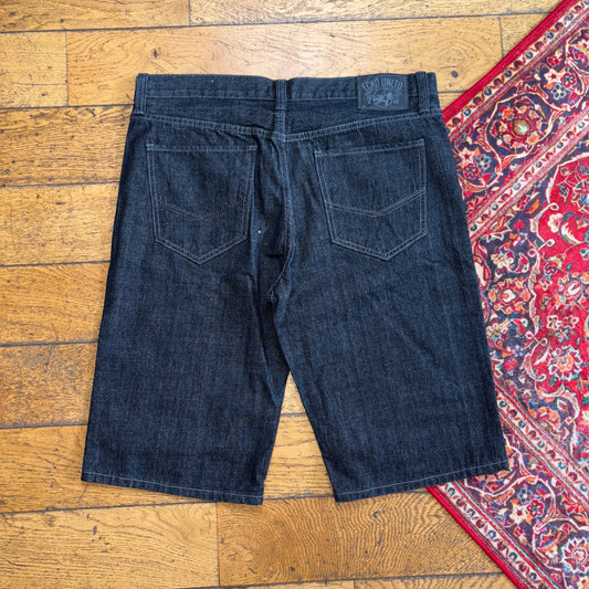 Vintage Ecko Unltd Embroidered Hip Hop Black Baggy Shorts Jorts - 36