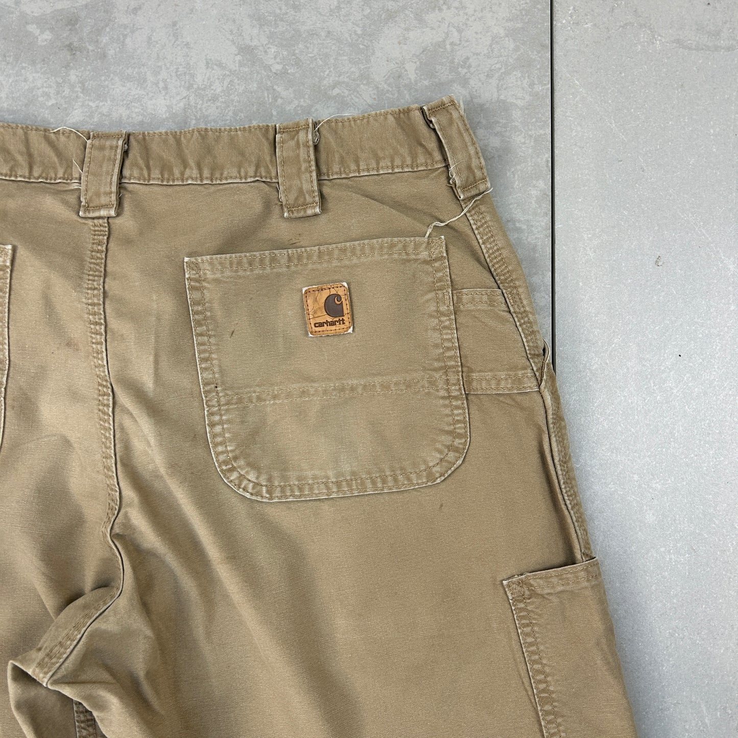 Vintage Carhartt Light Brown Workwear Carpenter Baggy Trousers - 36