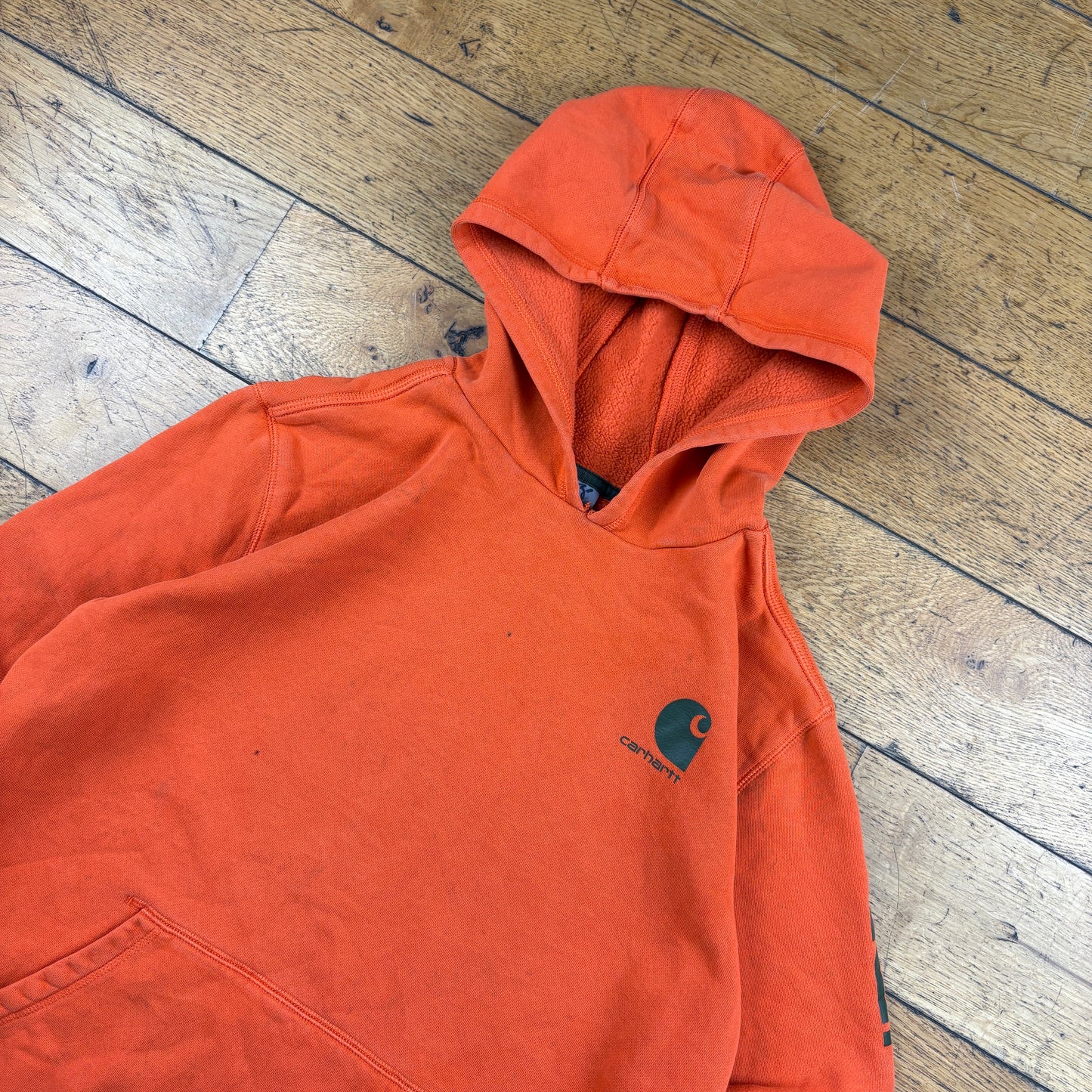 Vintage Carhartt Womens Orange Hoodie Sweatshirt - XL