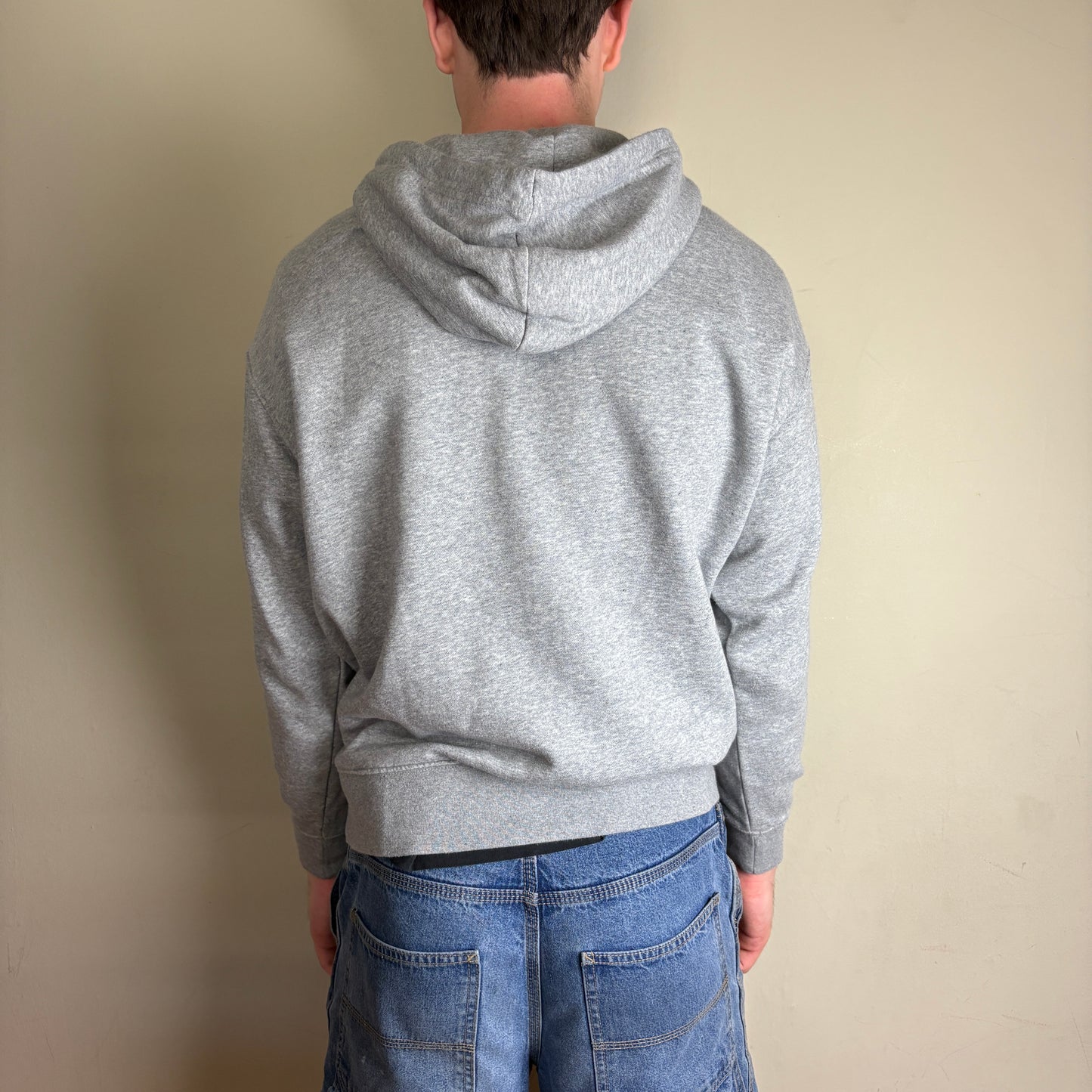 Vintage Nike Centre Swoosh Grey Hoodie Sweatshirt - S