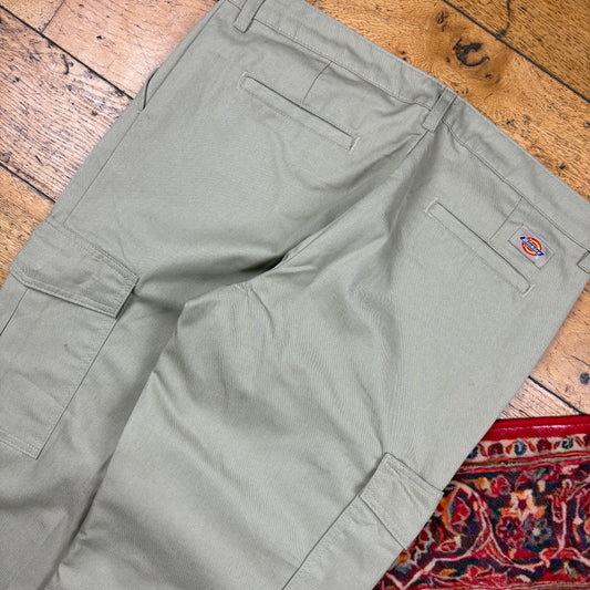 Vintage Dickies 874 Cream Cargo Skate Chino Trousers - 34