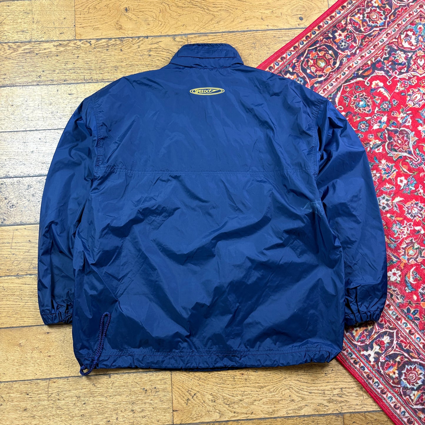 Vintage Speedo Embroidered Navy Waterproof Parka Jacket - L