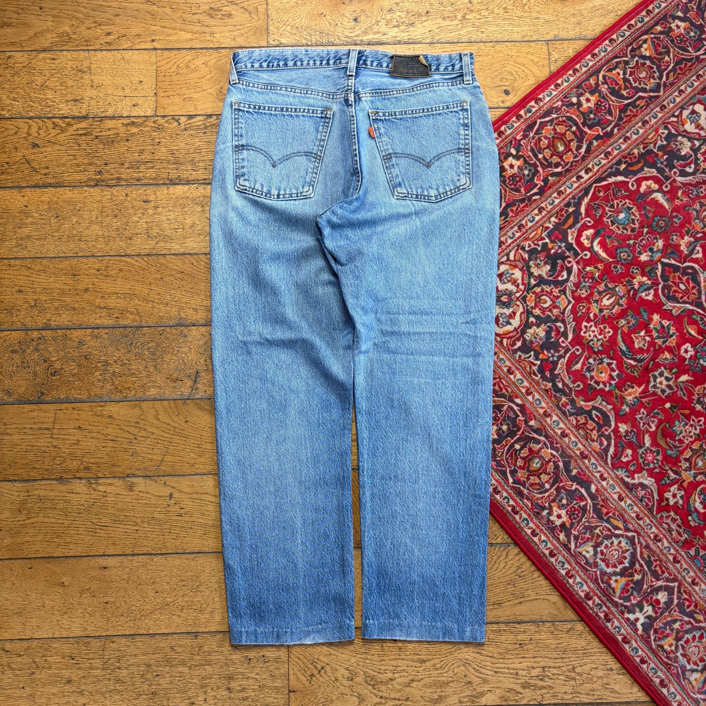 Vintage Levis 615 Orange Tab Straight Blue Denim Jeans - 34S
