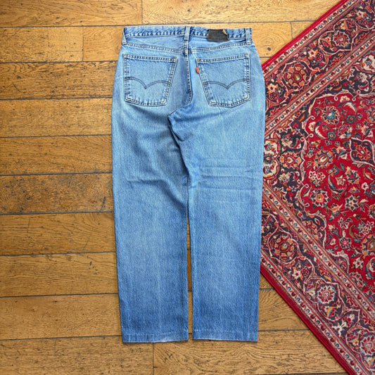 Vintage Levis 615 Orange Tab Straight Blue Denim Jeans - 34S
