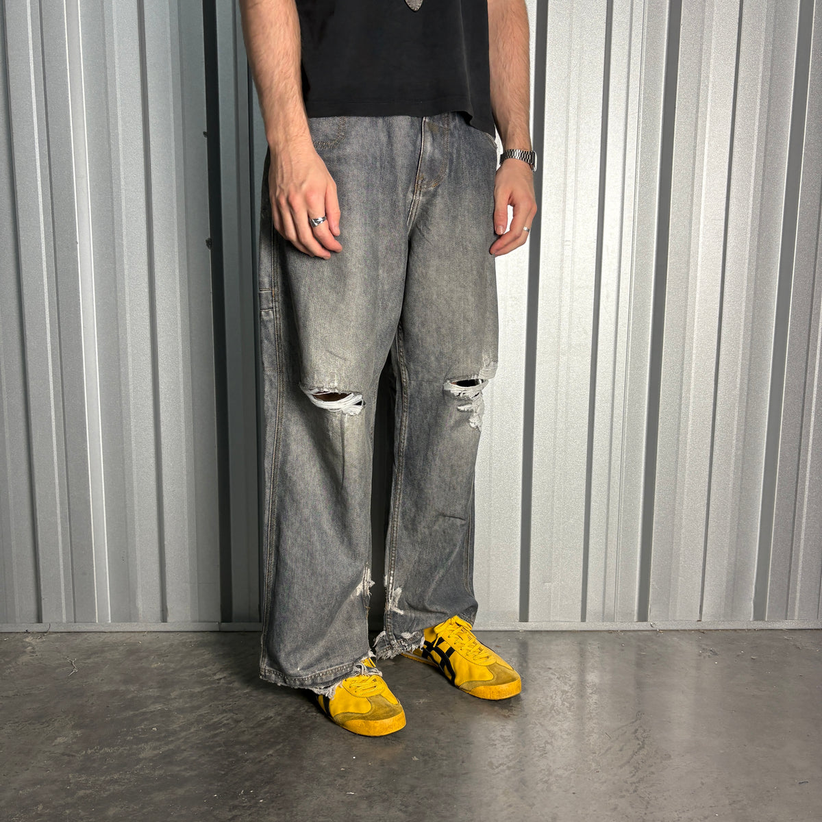 Freaky Massive Bob Embroidered Skate Hip Hop Y2K Baggy Jeans - 34S