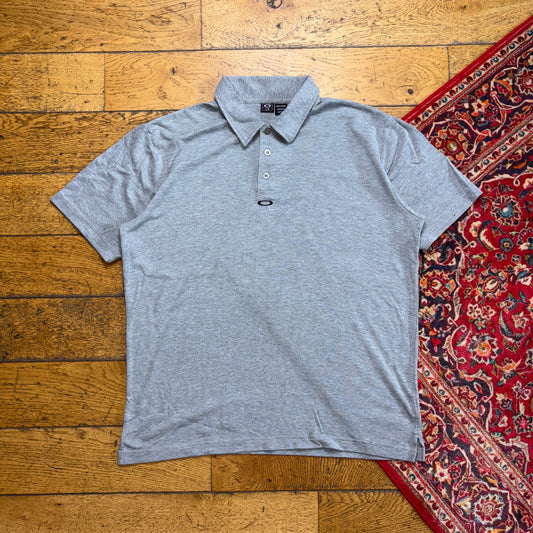 Vintage Oakley Grey Golf Polo Shirt - L