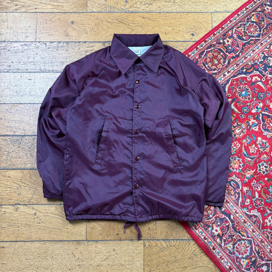 Vintage Burgundy Nylon Coach Harrington Jacket - S