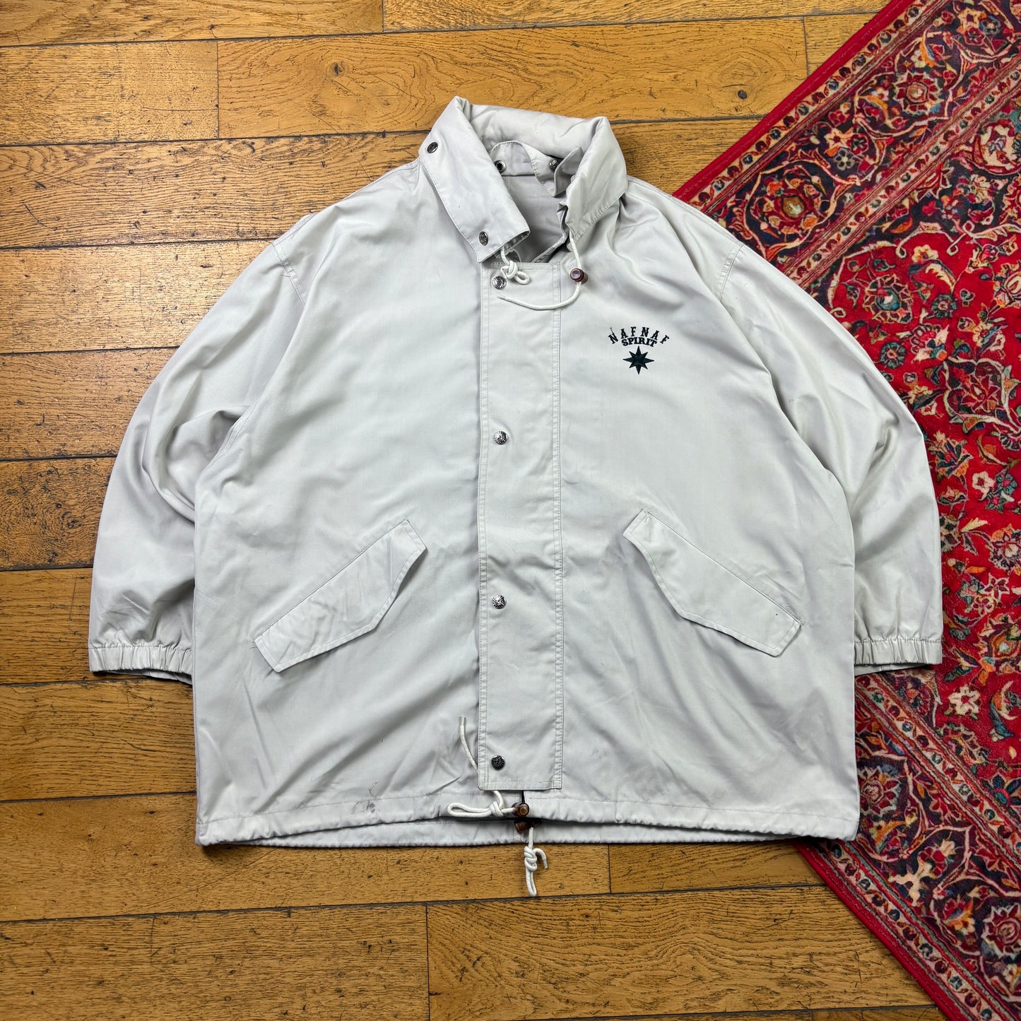 Vintage Naf Naf Sailing Yacht Cream Parka Jacket - XXL