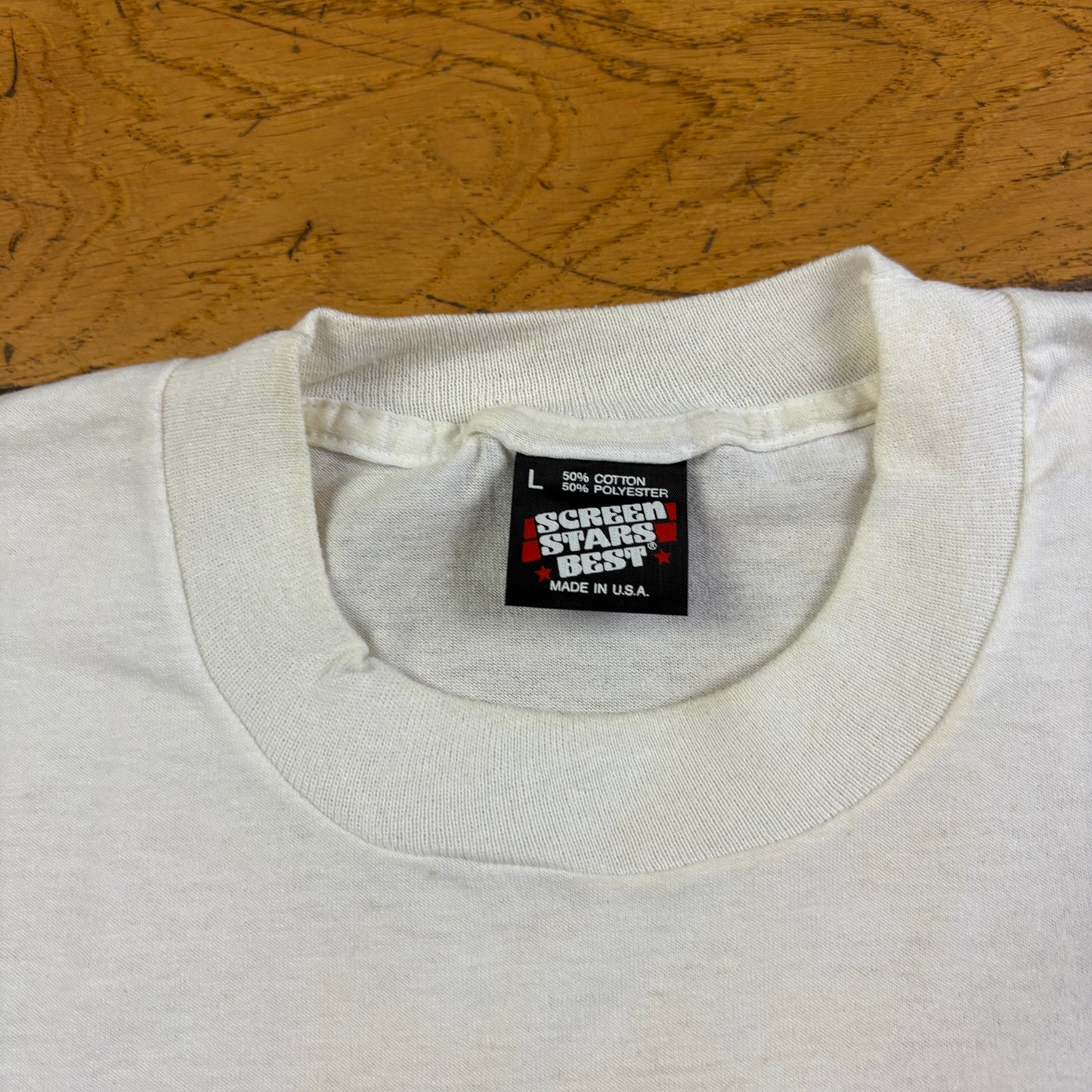 Vintage 90s Funny White Slogan Single Stitch Graphic T-Shirt - S