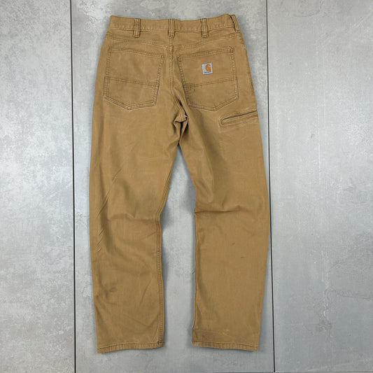 Vintage Carhartt Light Brown Workwear Carpenter Baggy Trousers - 32