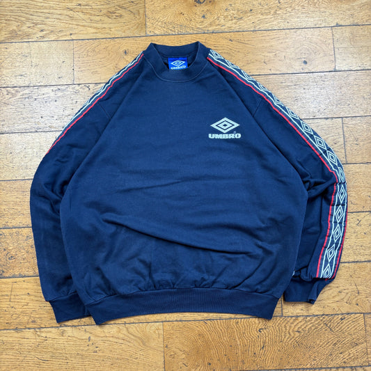 Vintage Umbro Navy Embroidered Sweatshirt - XL