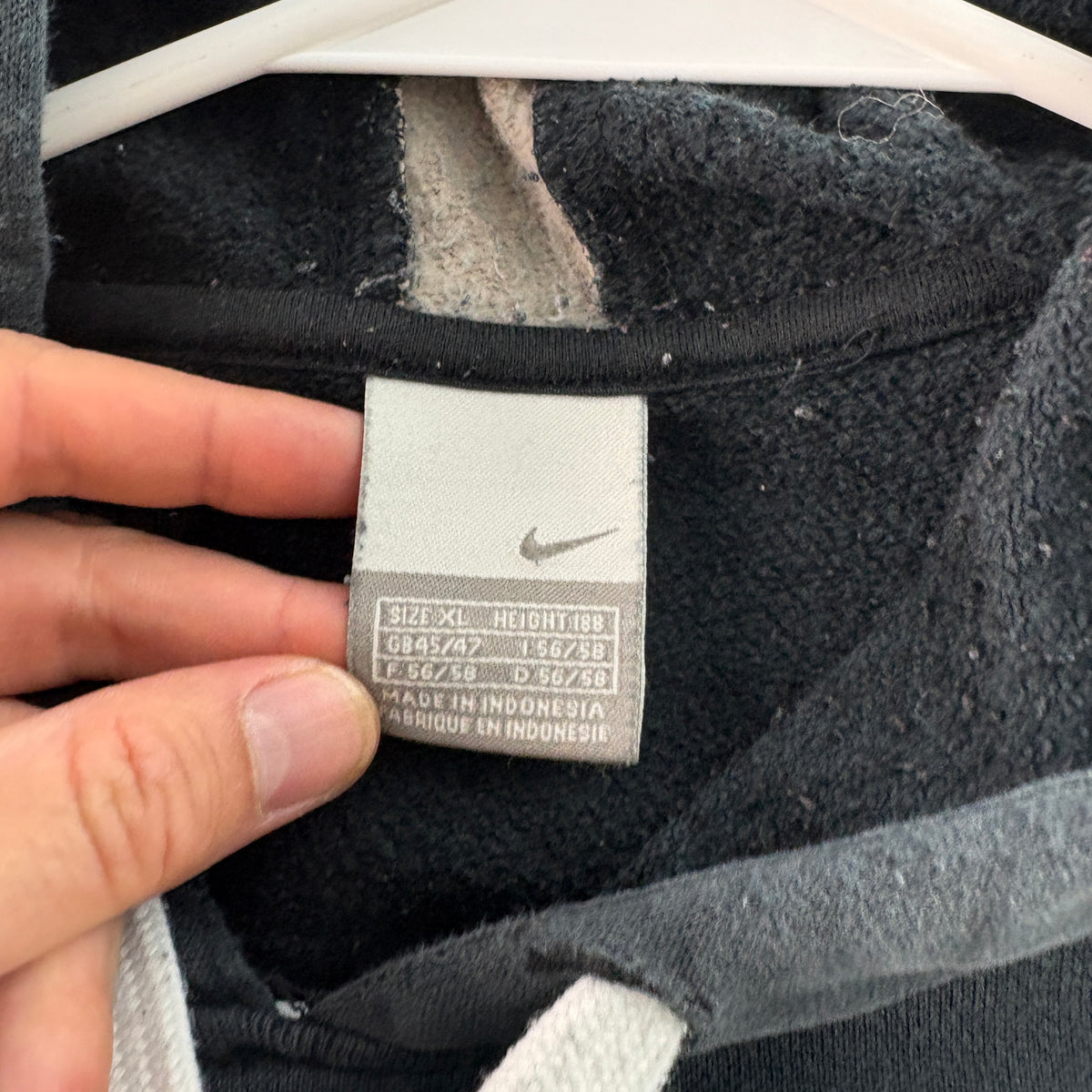 Vintage Nike Black Y2K 00s Embroidered Hoodie Sweatshirt - XL