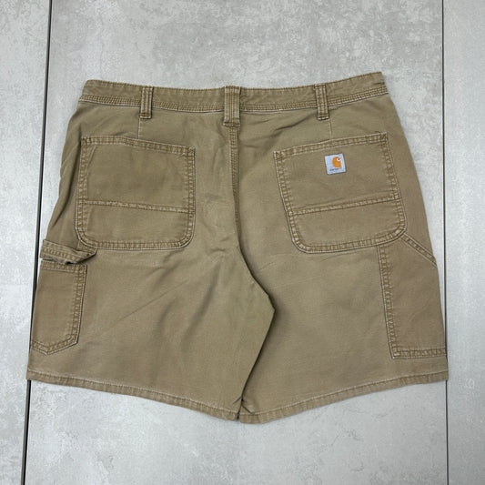 Vintage Womens Carhartt Workwear Baggy Brown Carpenter Shorts - Size 14