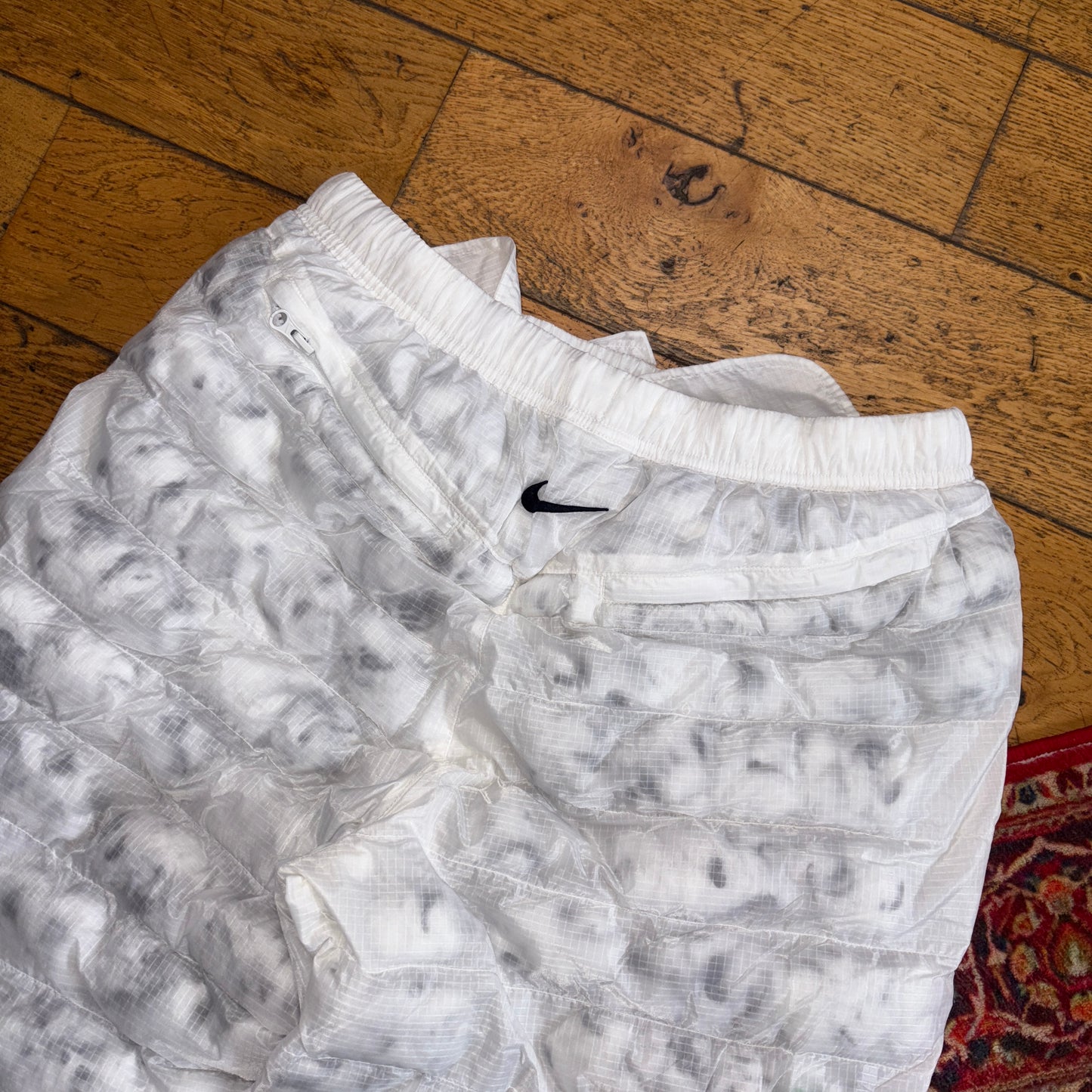 Vintage Stussy X Nike White Puffer Insulated Pant Tracksuit Bottoms Trousers - L