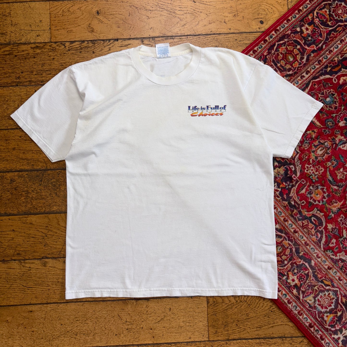 Vintage 1997 Guitar White Graphic T-Shirt - L