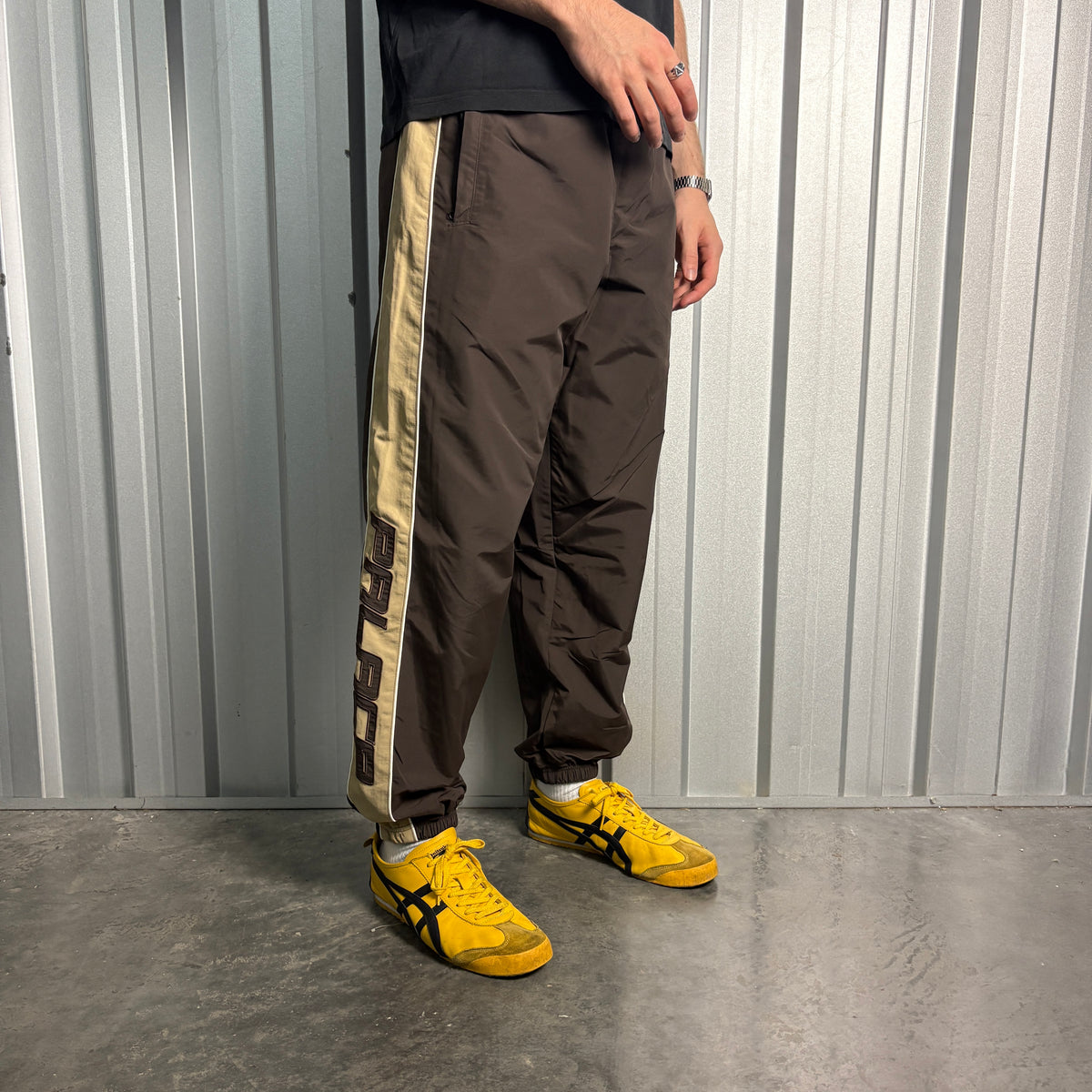 Palace Brown Baggy Piped Jogger Embroidered Tracksuit Bottoms - M