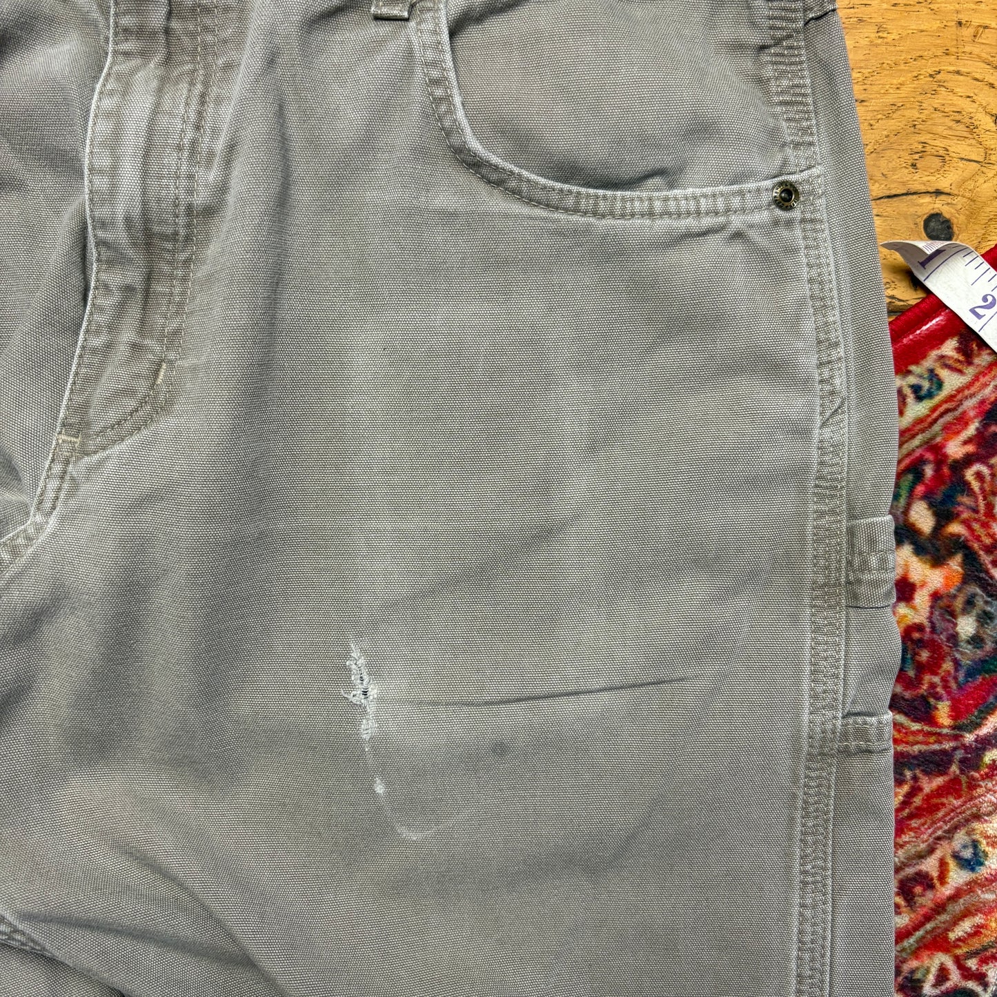 Vintage Carhartt Workwear Grey Brown Carpenter Baggy Trousers - 36R