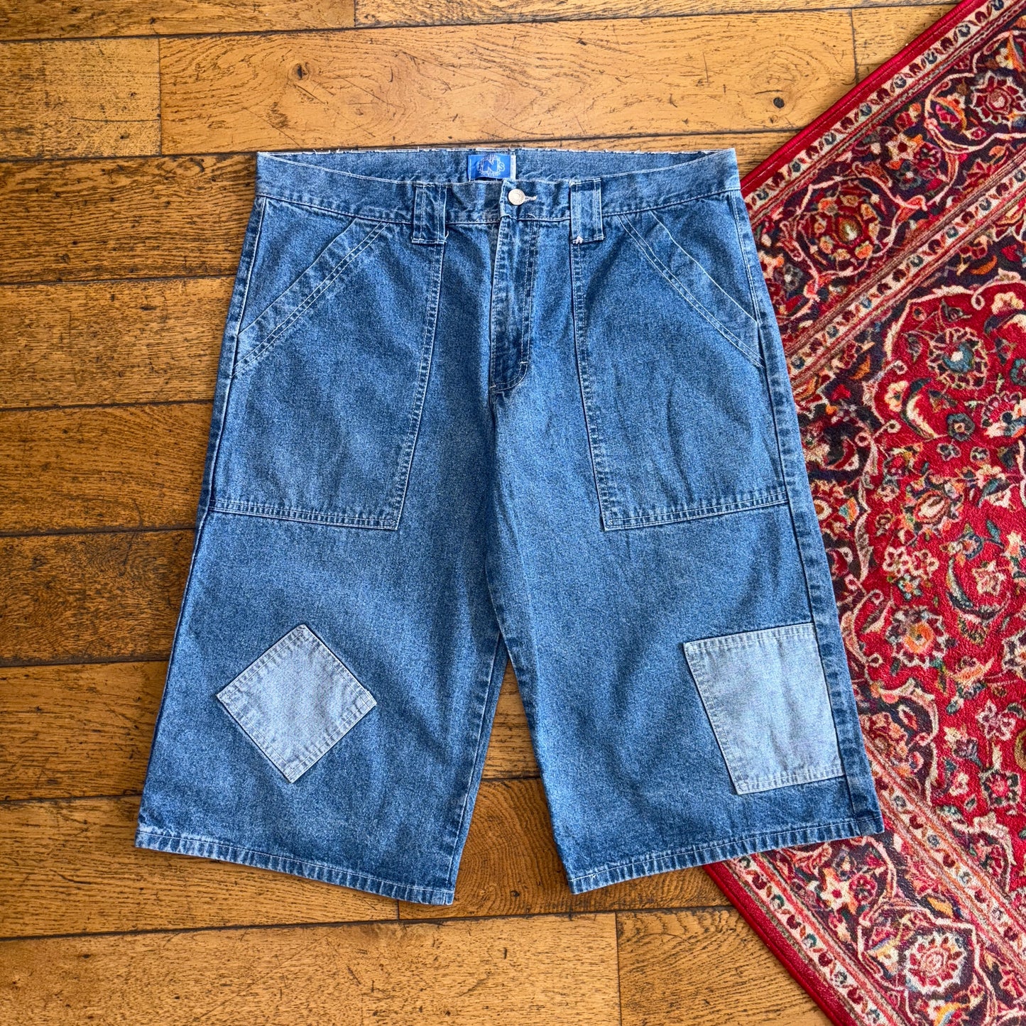 Vintage Carpenter Y2K Hip Hop Blue Straight Shorts Jorts - 38