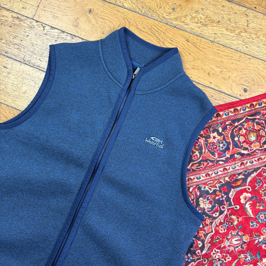 Vintage Weird Fish Surfwear Navy Fleece Gilet Vest - L