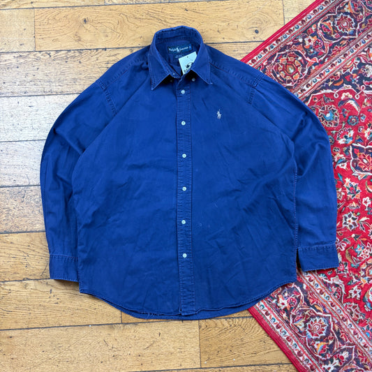 Vintage Ralph Lauren Blue Embroidered Shirt - M