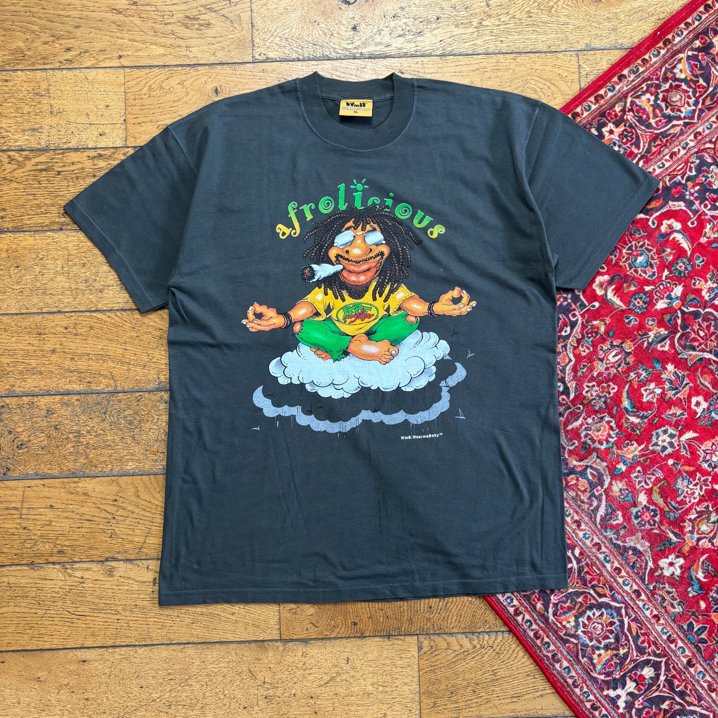 Vintage Afrolicious Black Weed Funny Stoner Graphic T-Shirt - L