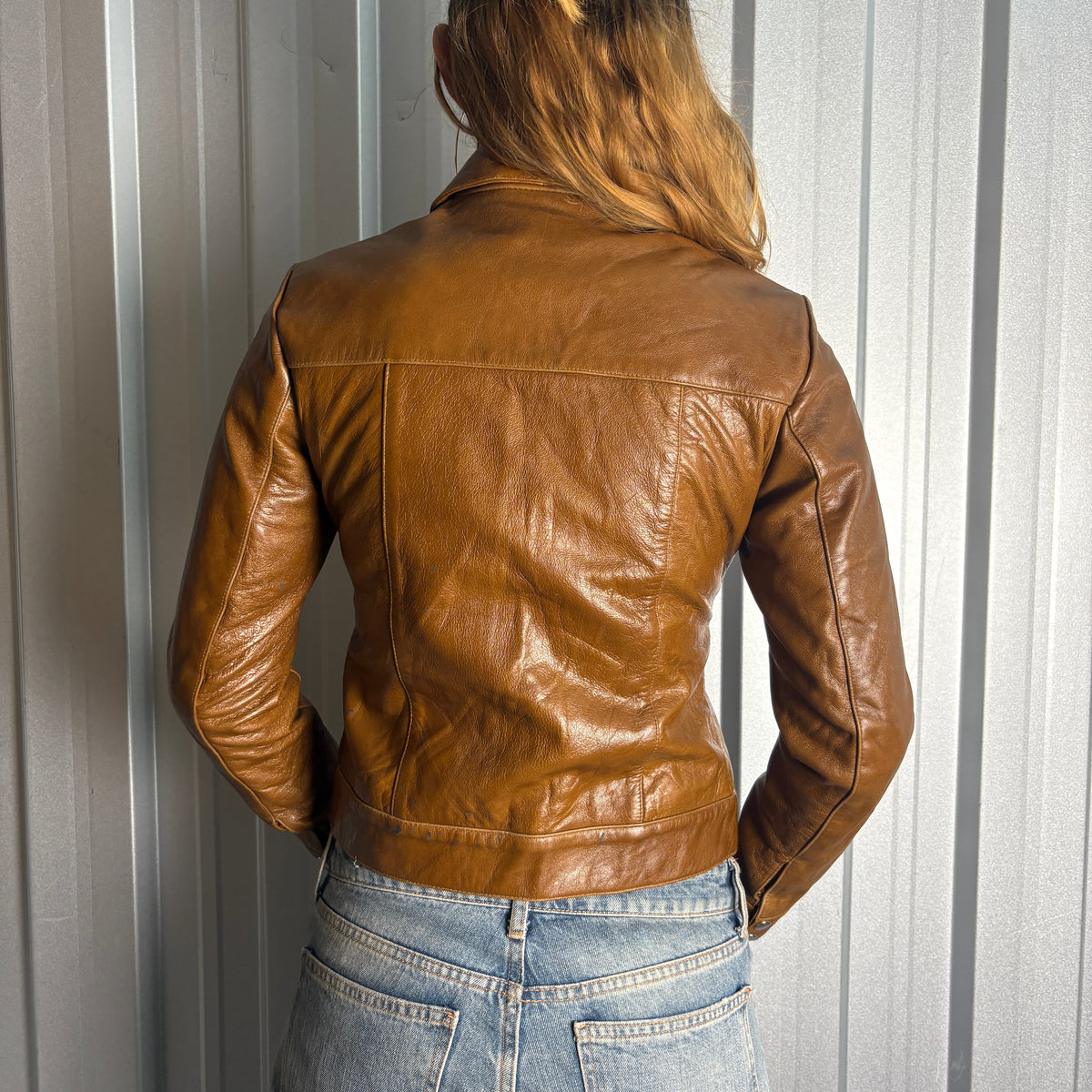 Planet Hollywood 1998 Brown Embroidered Womens Leather Jacket - Size 8