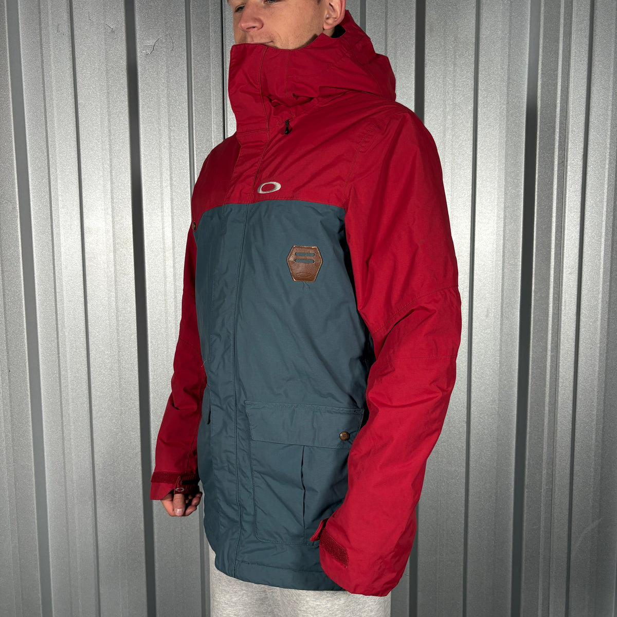 Oakley Red Grey Ski Snow Thinsulate Technical Jacket Coat - S