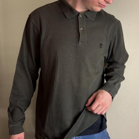 Vintage Timberland Green Rugby Polo Shirt - L