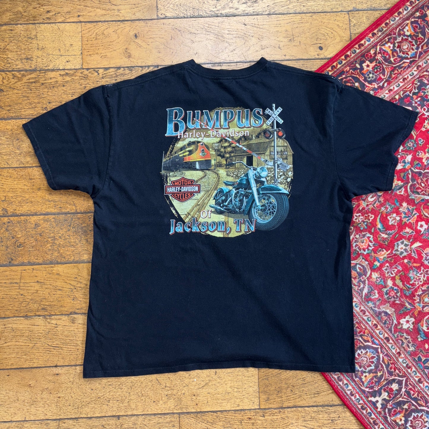 Vintage Harley Davidson Black Skull Graphic T-Shirt - 2XL