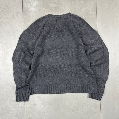 Vintage Timberland Chunky Knit Grey Fisherman Jumper - M