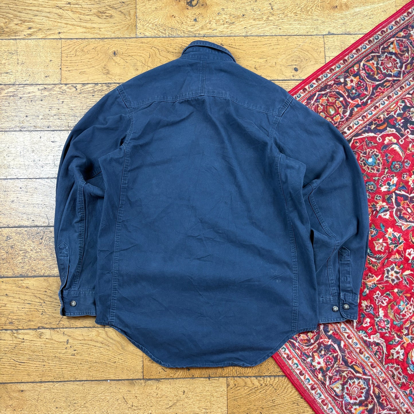 Vintage Wrangler Navy Workwear Shirt - M