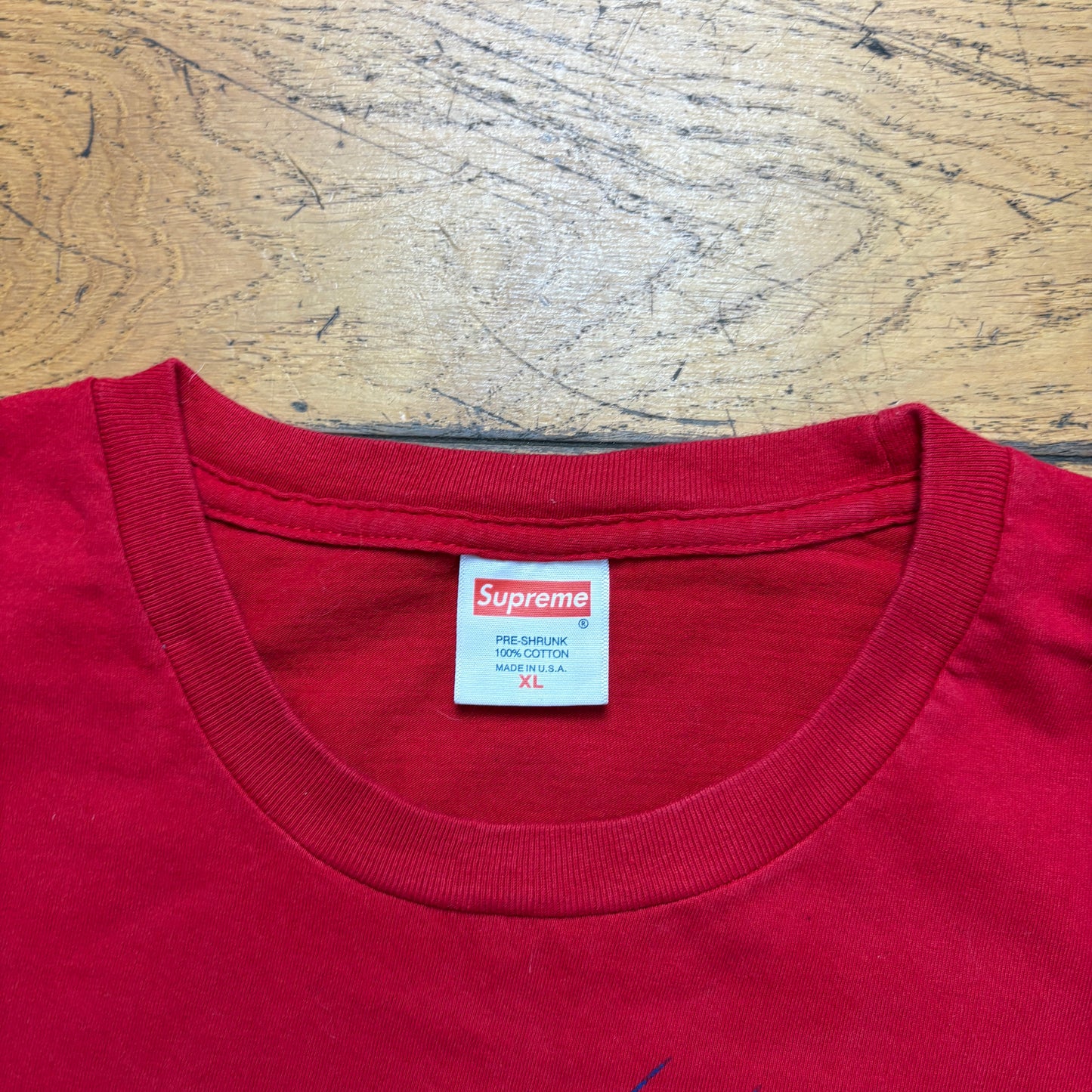 Vintage Supreme Red Graphic T-Shirt - XL