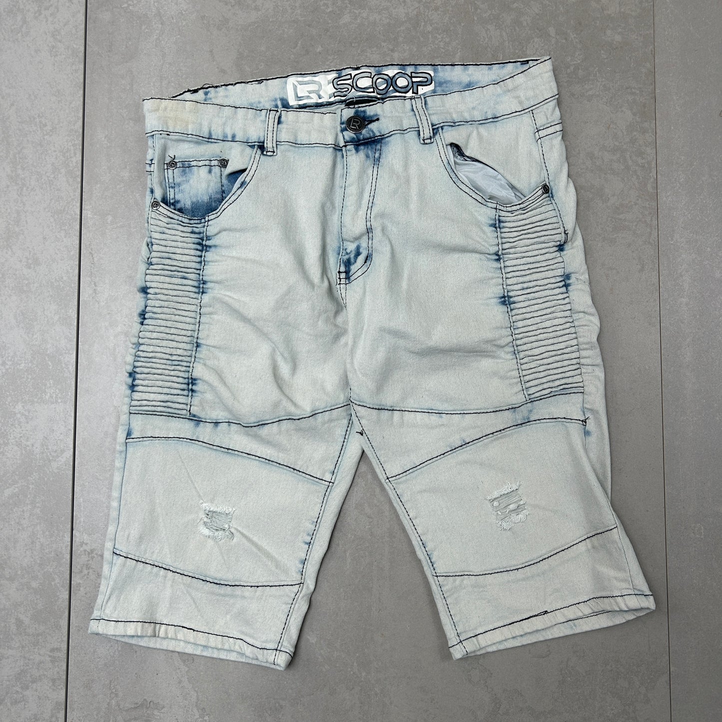 Vintage Scoop Hip Hop Blue Shorts Jorts - 34