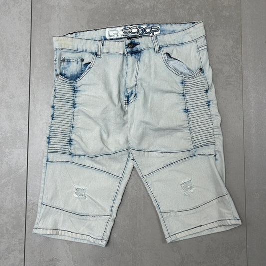 Vintage Scoop Hip Hop Blue Shorts Jorts - 34