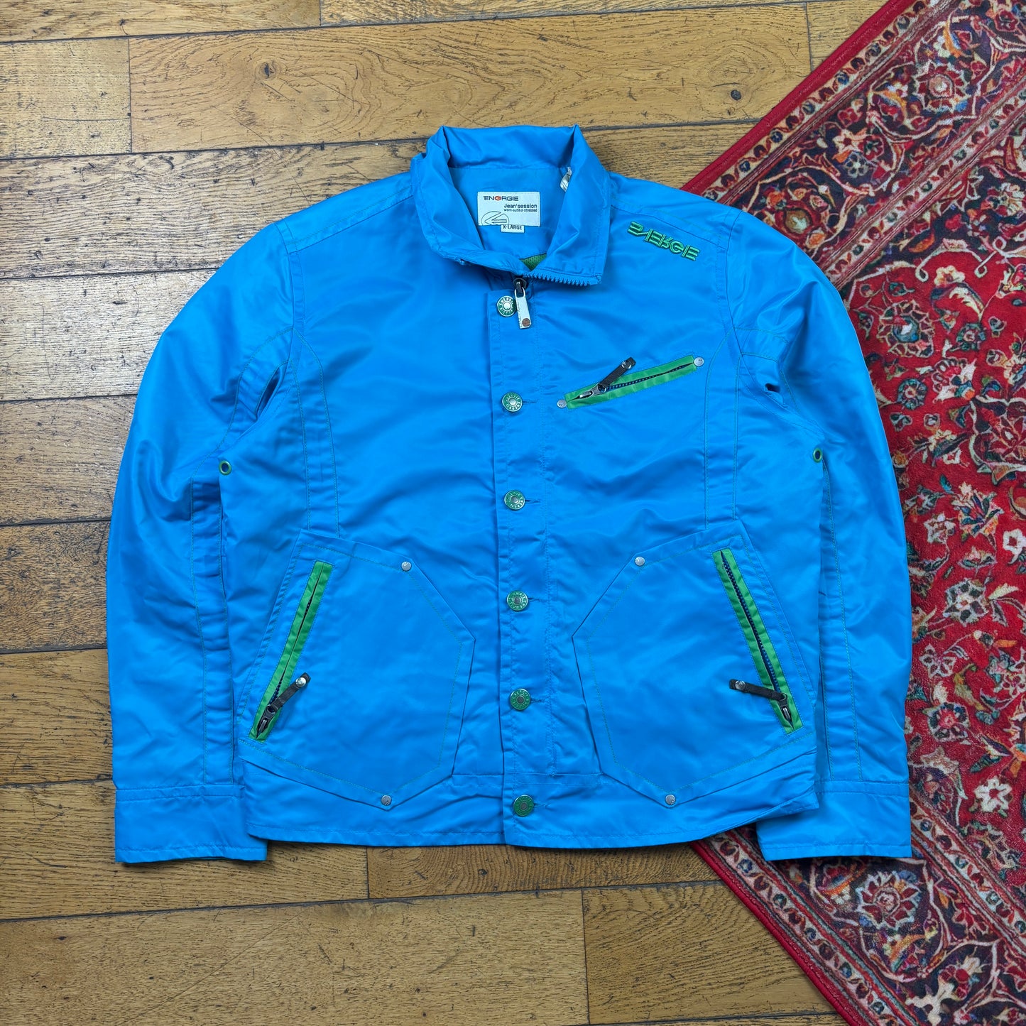 Vintage Energie Blue Skate Nylon Harrington Jacket - XL