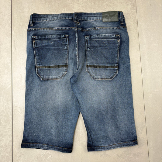 Vintage Blue Hip Hop Shorts Jorts - 36