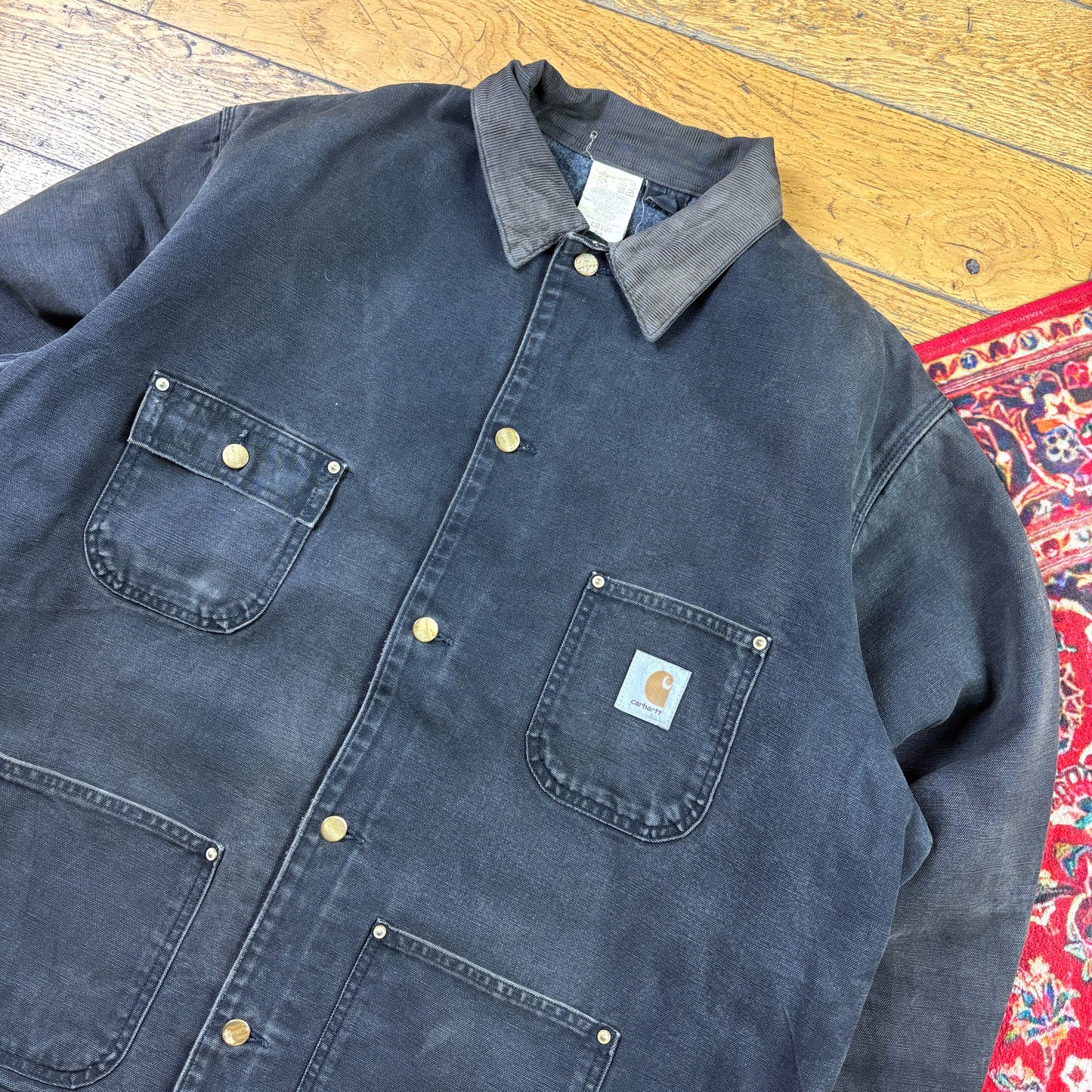 Vintage 1998 Carhartt Black Michigan Chore Workwear Jacket - XL